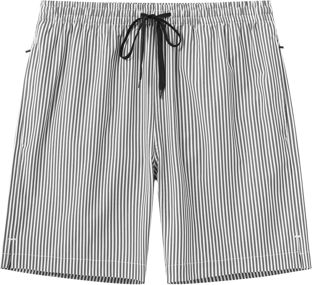 Tyhengta Men's Swim Trunks Quick Dry Beach Shorts with Zipper Pockets and Mesh Lining