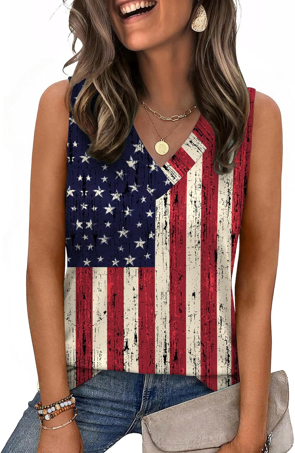 Zeagoo Tank Top for Women V Neck Loose Fit Sleeveless Summer Tops Business Casual Outfits Dressy Blouses Shirts