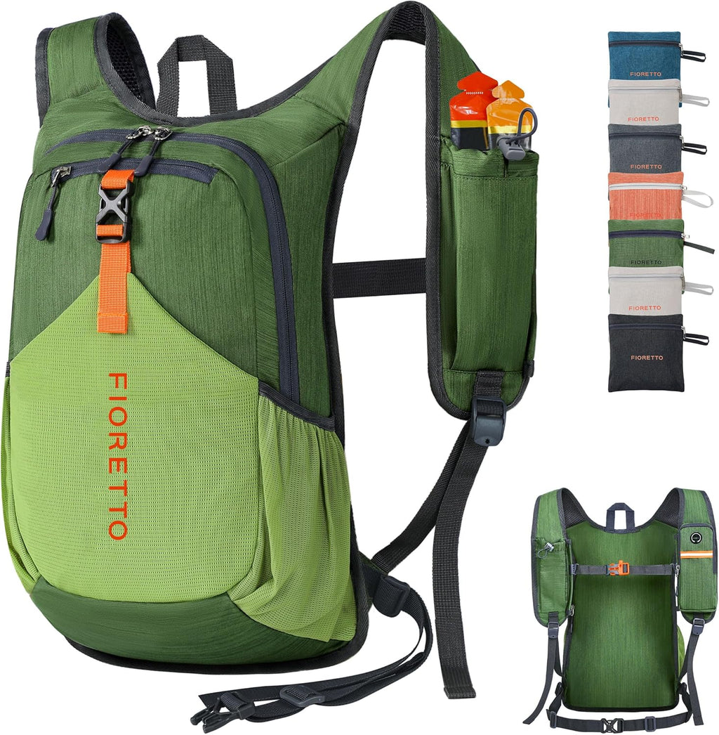 FIORETTO 20L Hiking Backpack for Women Men Mini Packable Backpack Lightweight Small Daypack for Camping Travel Outdoor, Beige